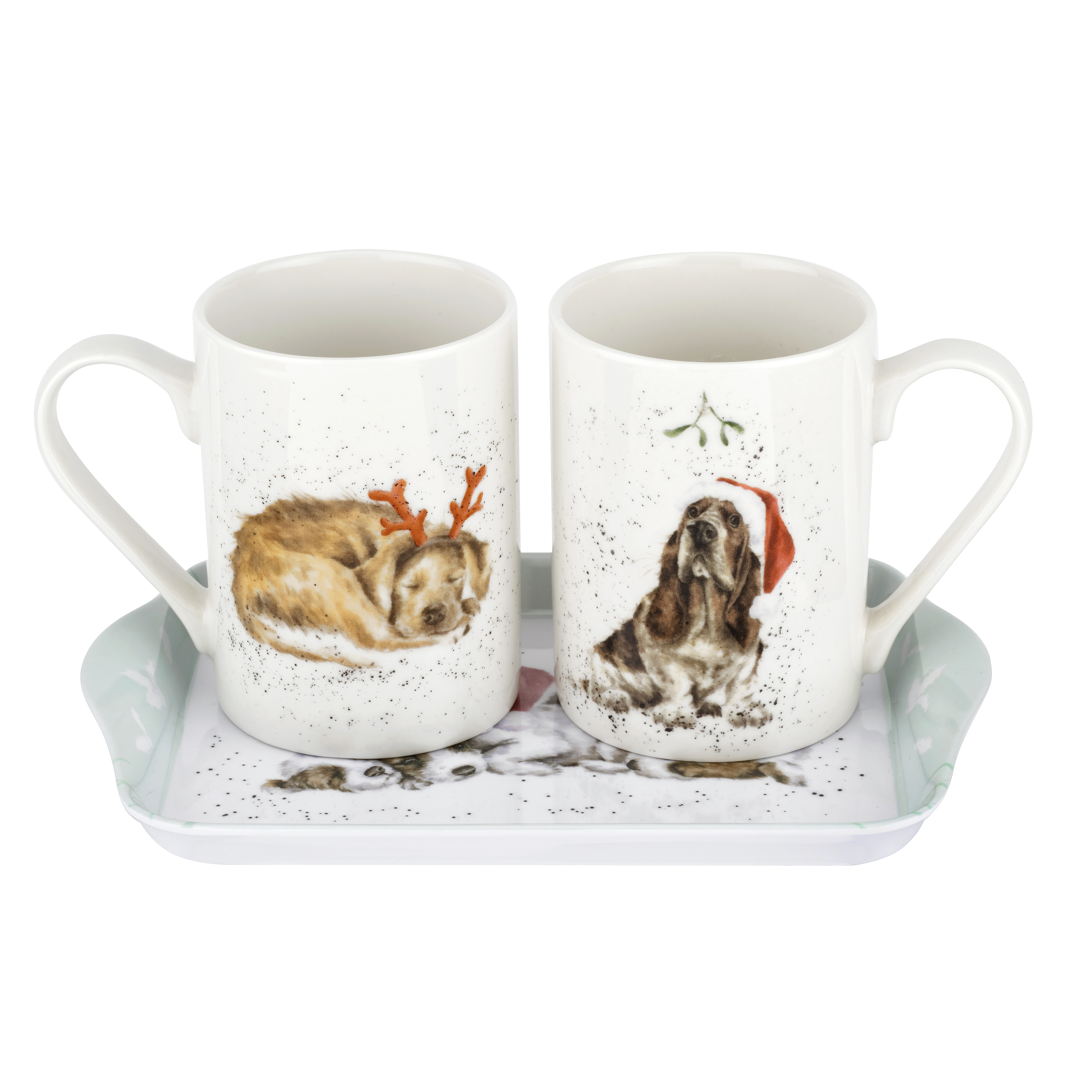 Wrendale Designs Santa Paws 3 Piece Mug & Tray Set (Dogs) image number null